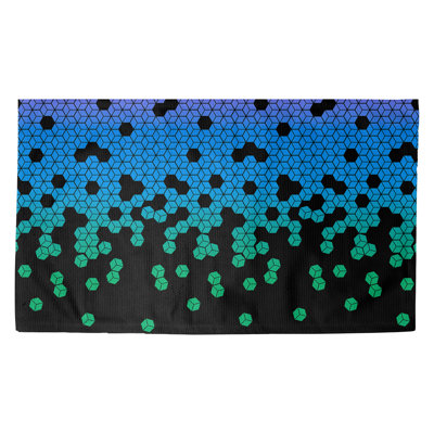 Tapis à cubes bleu/vert/noir culbuté Avicia