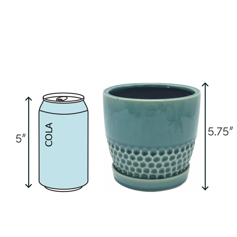 Kutsi Ceramic Pot Planter, Green