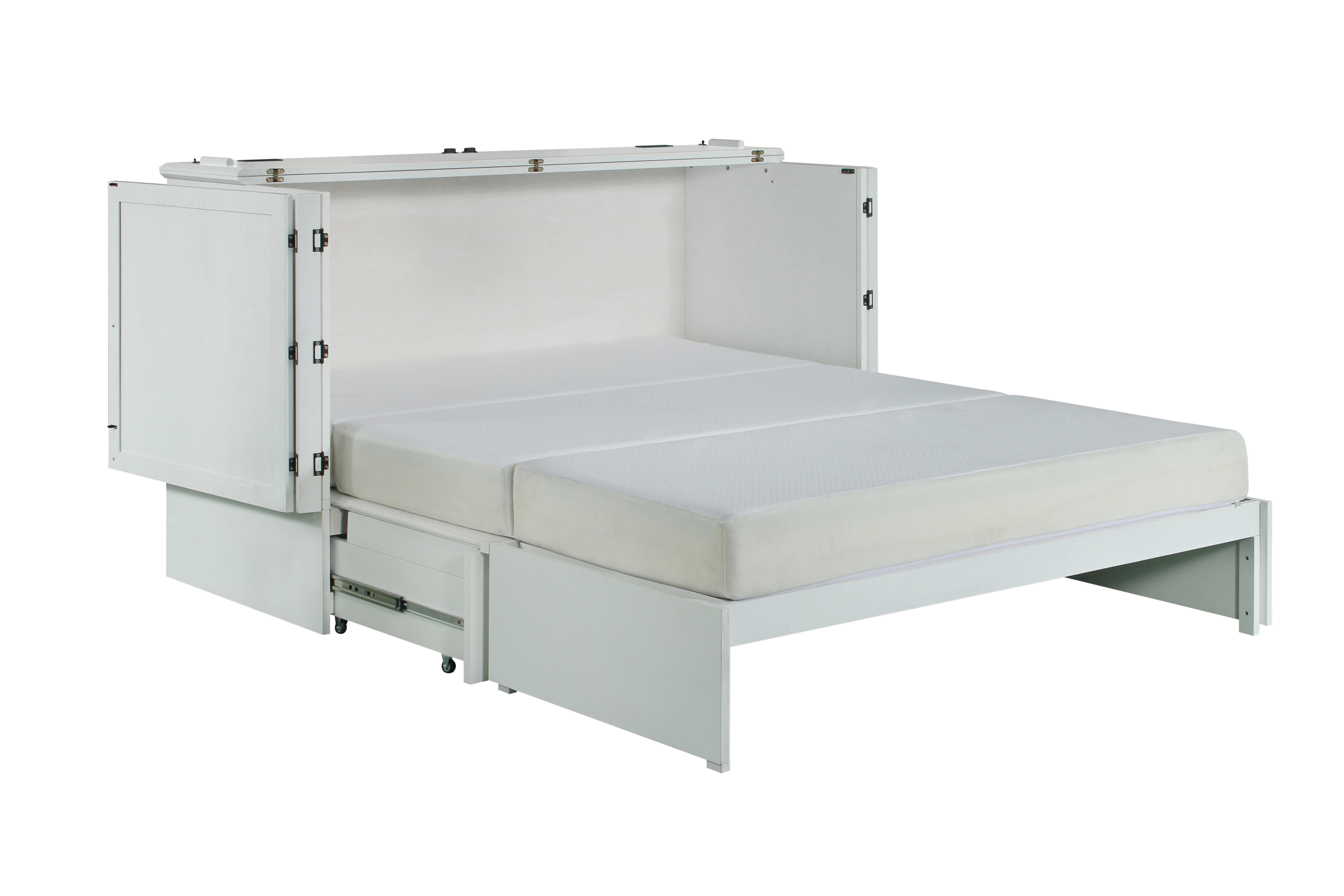 Wildon Home® Aabia Queen Solid Wood Storage Murphy Bed with Mattress Wayfair