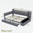 Upholstery Daybed With Storage Footstool, Shelves, 2 Drawers, Usb Charging And Led Light-1781045685-1781045686