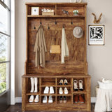 Auben Hall Tree 39.4'' Wide with Bench and Shoe Storage