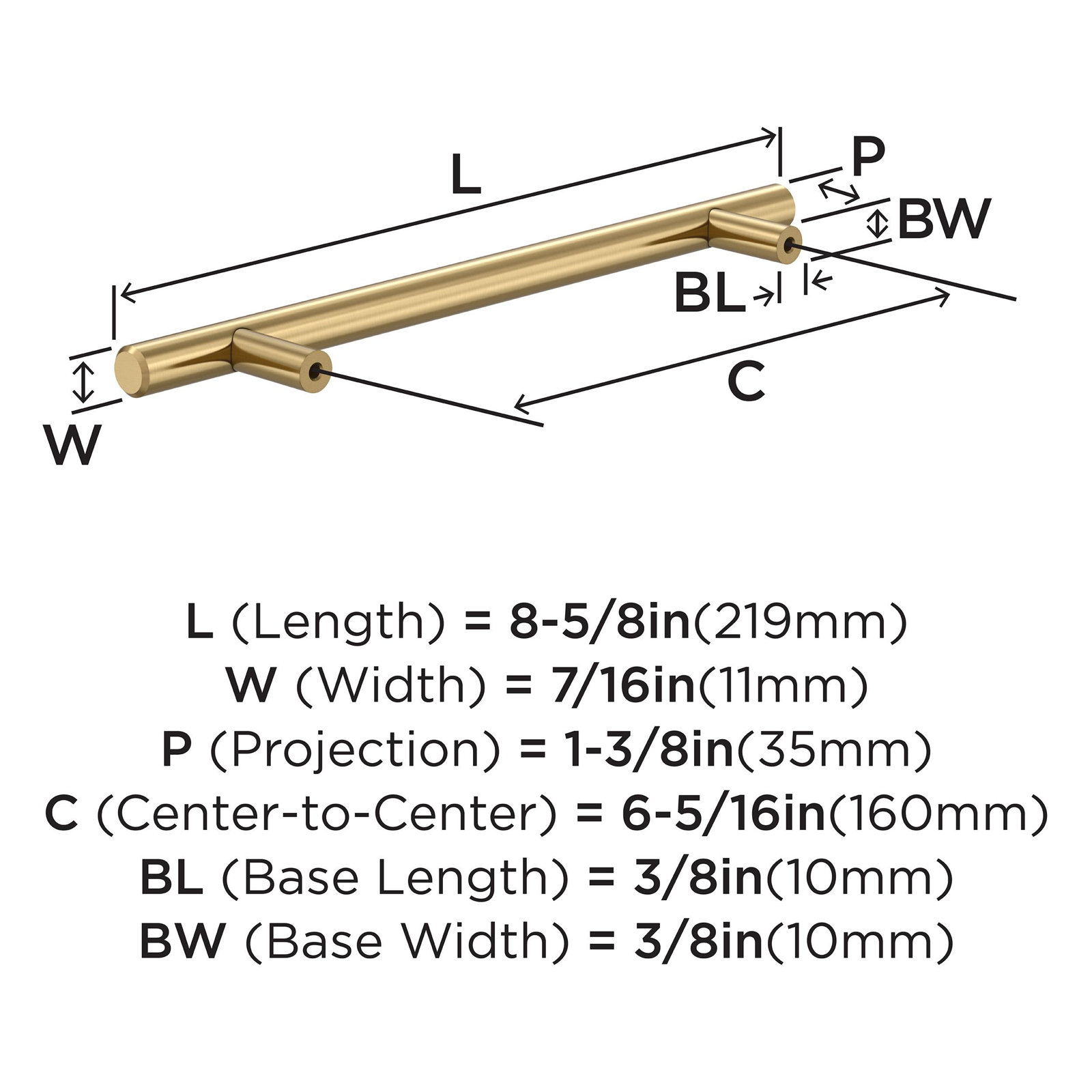 Gold, 6 5/16", 1