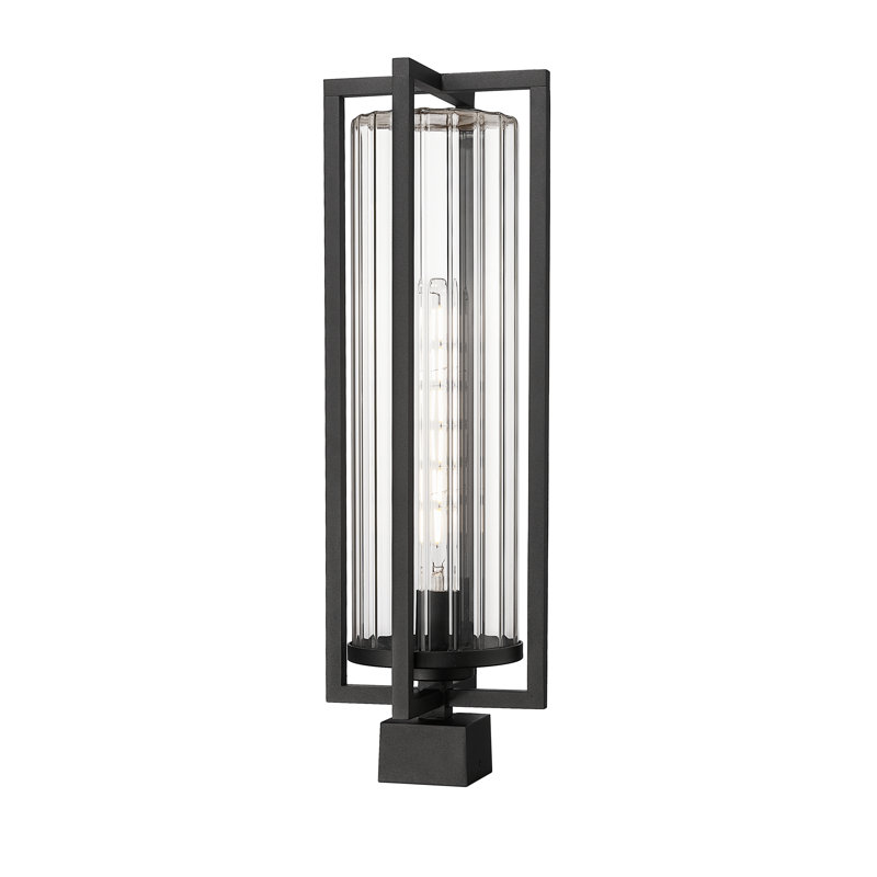 Luminaire d'extérieur 1 lumière noir Stockton, H 24,5 po x l 8 po x P 8 po