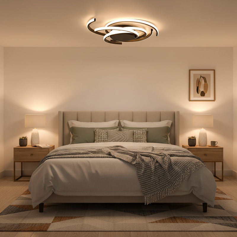Codie 3- Light 21.3 Inches Black Led Semi Flush Mount with Remote Control, Matte Black, 3.9" H x 21.3" W x 21.3" D