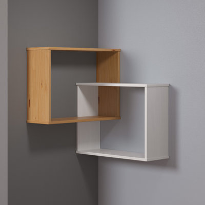 Brugos 2 Piece Pine Solid Wood Corner Shelf