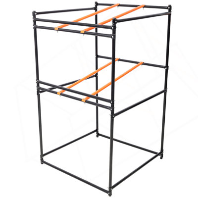 Présentoir de tondeuse à gazon et support de rangement Tondeuse à gazon 3 pièces Capacité de charge de 330 lb de couleur noire et orange