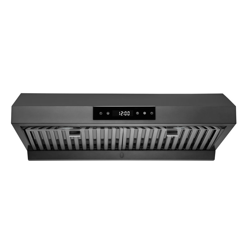 Hotte sous un meuble 30 po Hauslane Chef Series - Acier inoxydable noir, Pro Performance, lumières DEL, commandes tactiles, ventilation à 3 voies