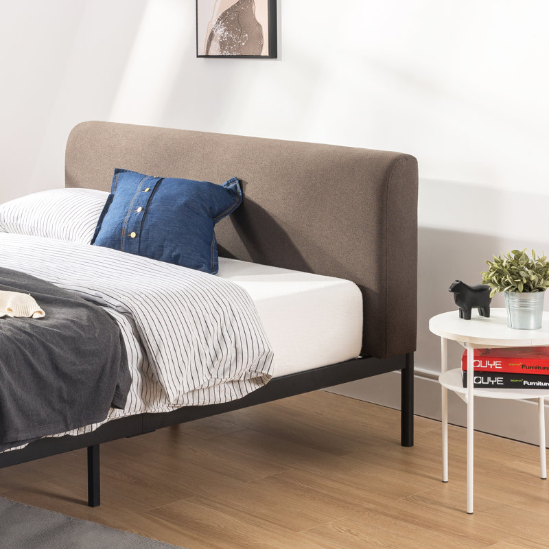 Lit plateforme tapissier Bree, Espresso brun, Grand