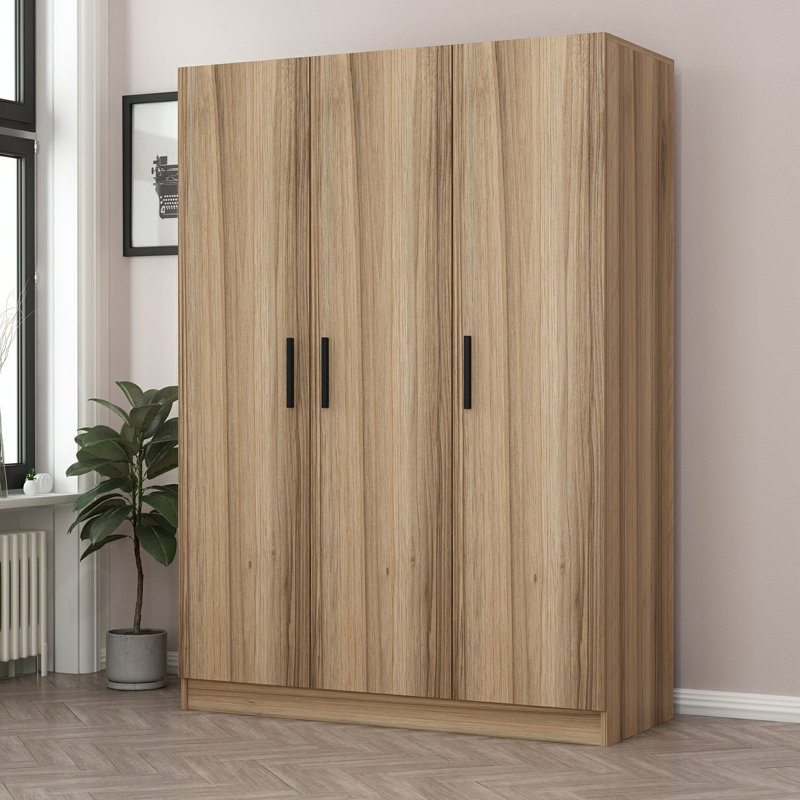 Armoire traditionnelle, finition chêne, 53,1 po x 74,8 po x 20,5 po | 100% panneau de particules enduit de mélamine, épaisseur: 0,7 pouce | Solution de rangement spacieuse pour les vêtements et les accessoires, design élégant pour toute chambre à coucher