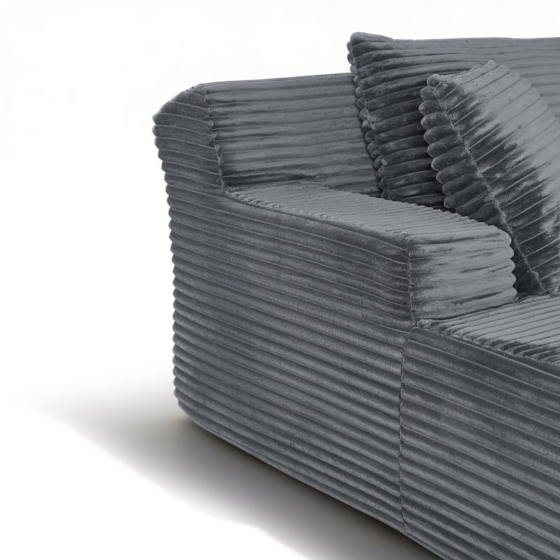 Canapé-lit surdimensionné avec coussin et coussin, Gris foncé
