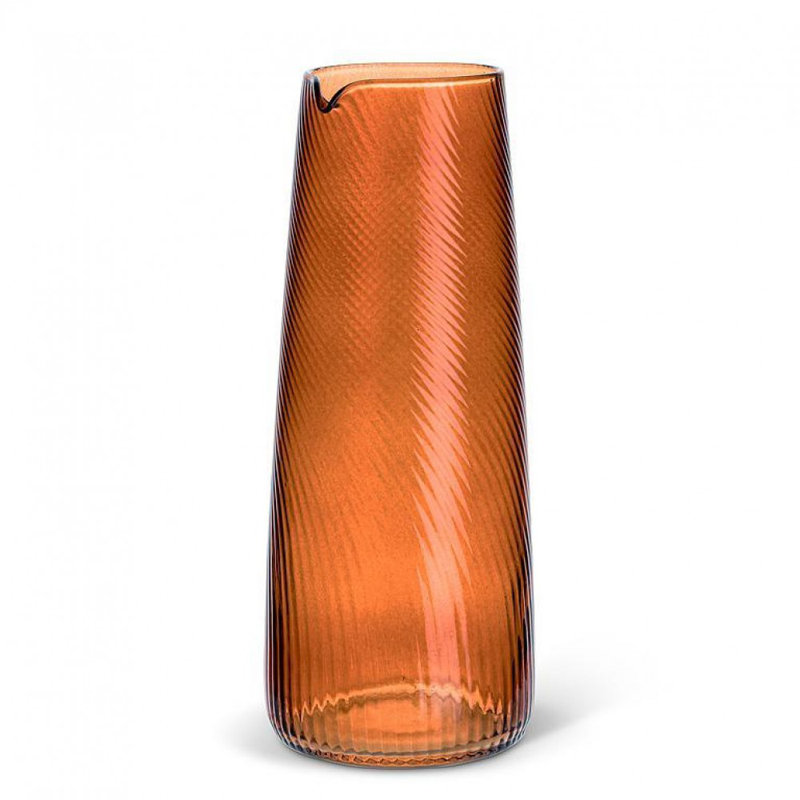Dark Amber Optic Swirl Carafe
