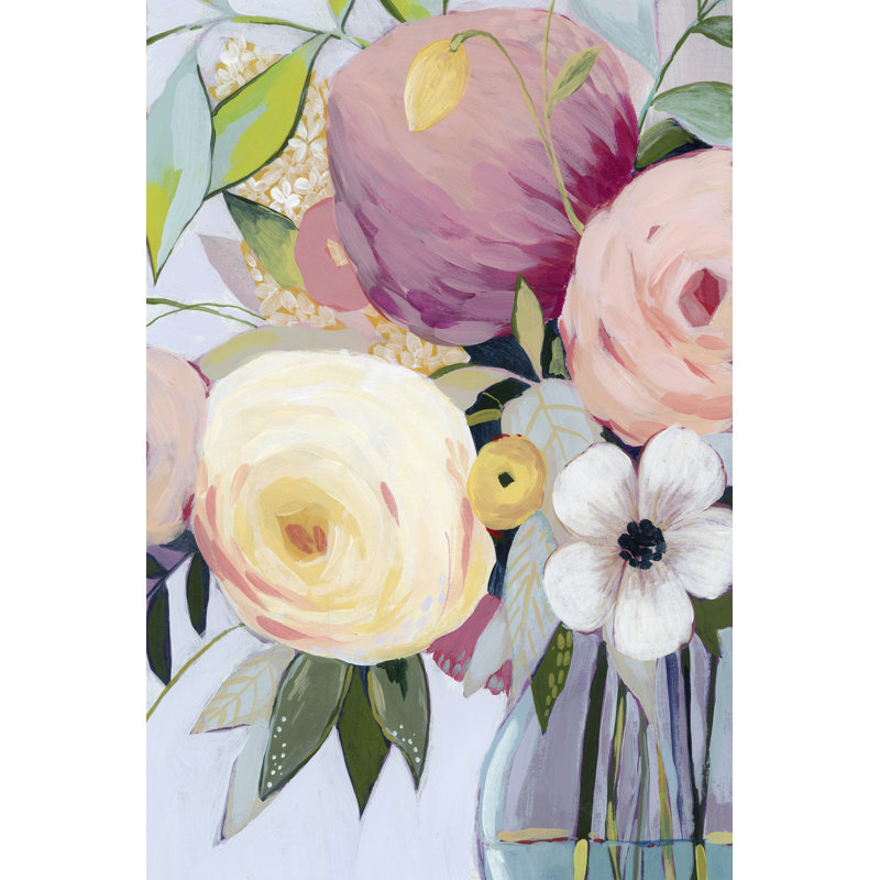 «Georgia Bouquet I», peinture sur toile, H 18 po x l 12 po
