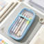 Trousse à crayons grande capacité en maille, double couche transparente, trousse multifonction pour les élèves du primaire et du collège.-1164215073