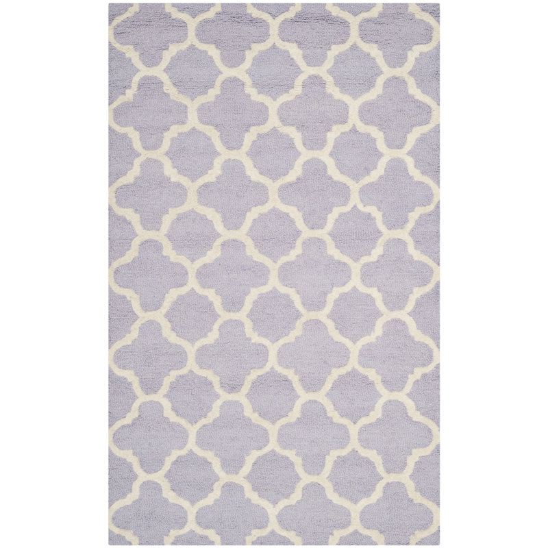 Cannen Hand Tufted Wool Geometric Rug, Rectangle 4' x 6'