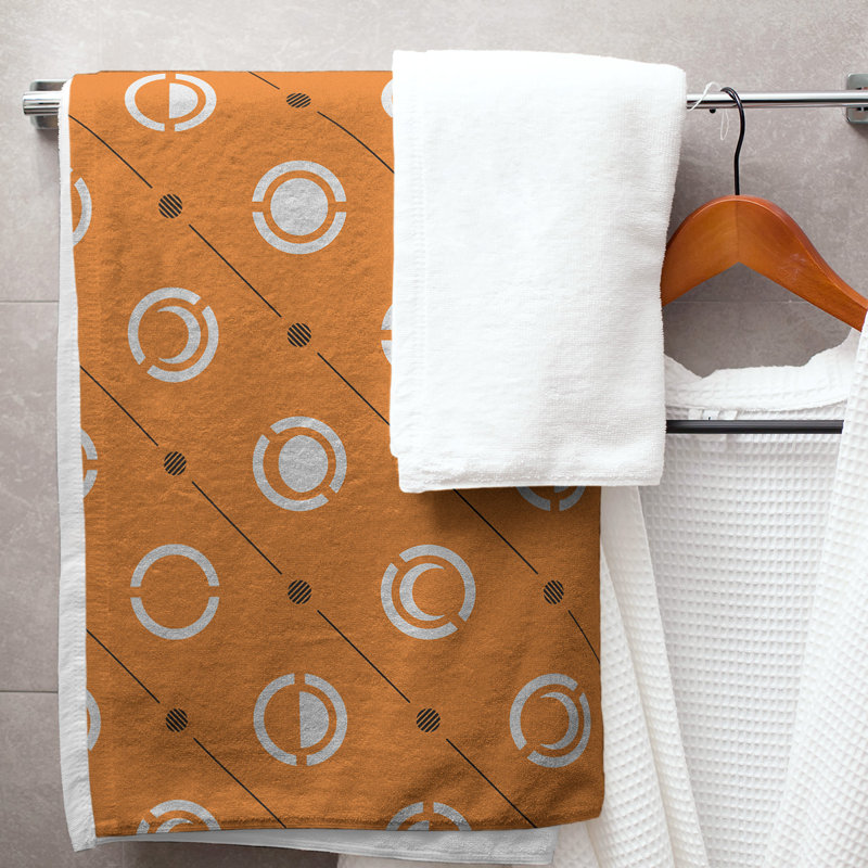 Serviette de bain Classic, Brun clair / noir / gris clair