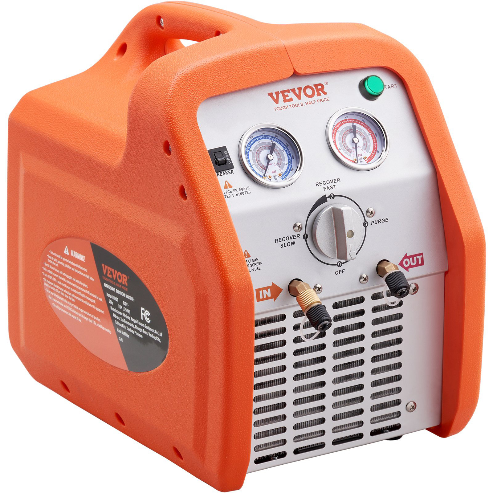 17 Stories 1 HP Refrigerant Recovery Machine - Dual Cylinder Portable ...