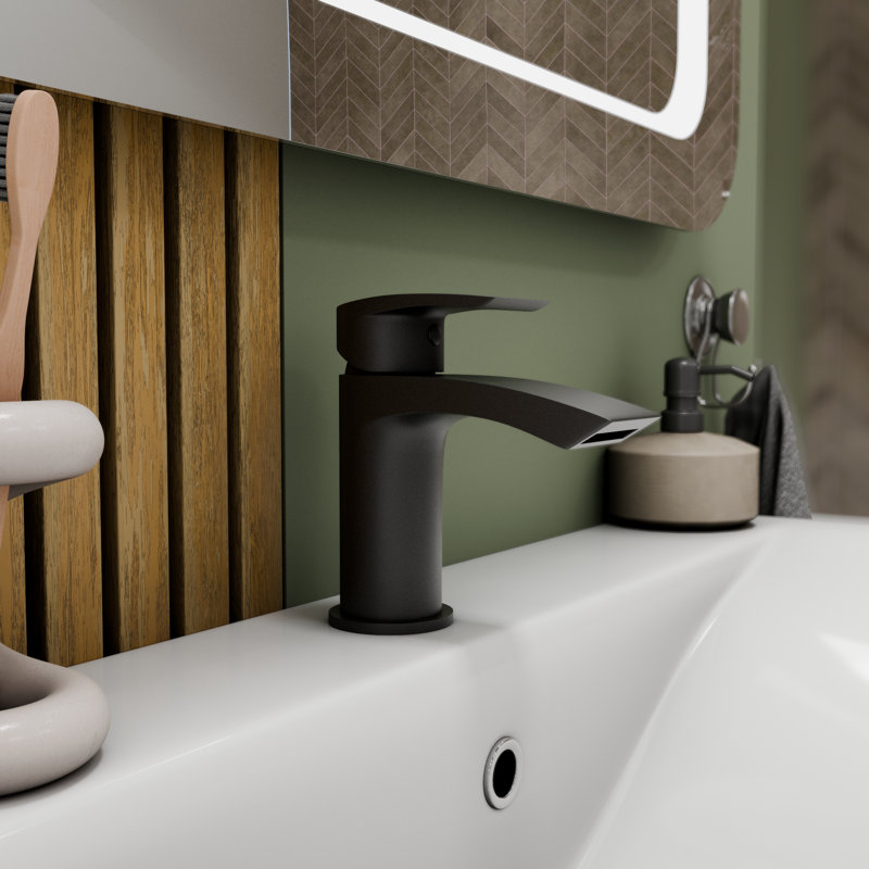 Carter Mono Basin Mixer Tap with Waste, Matte Black