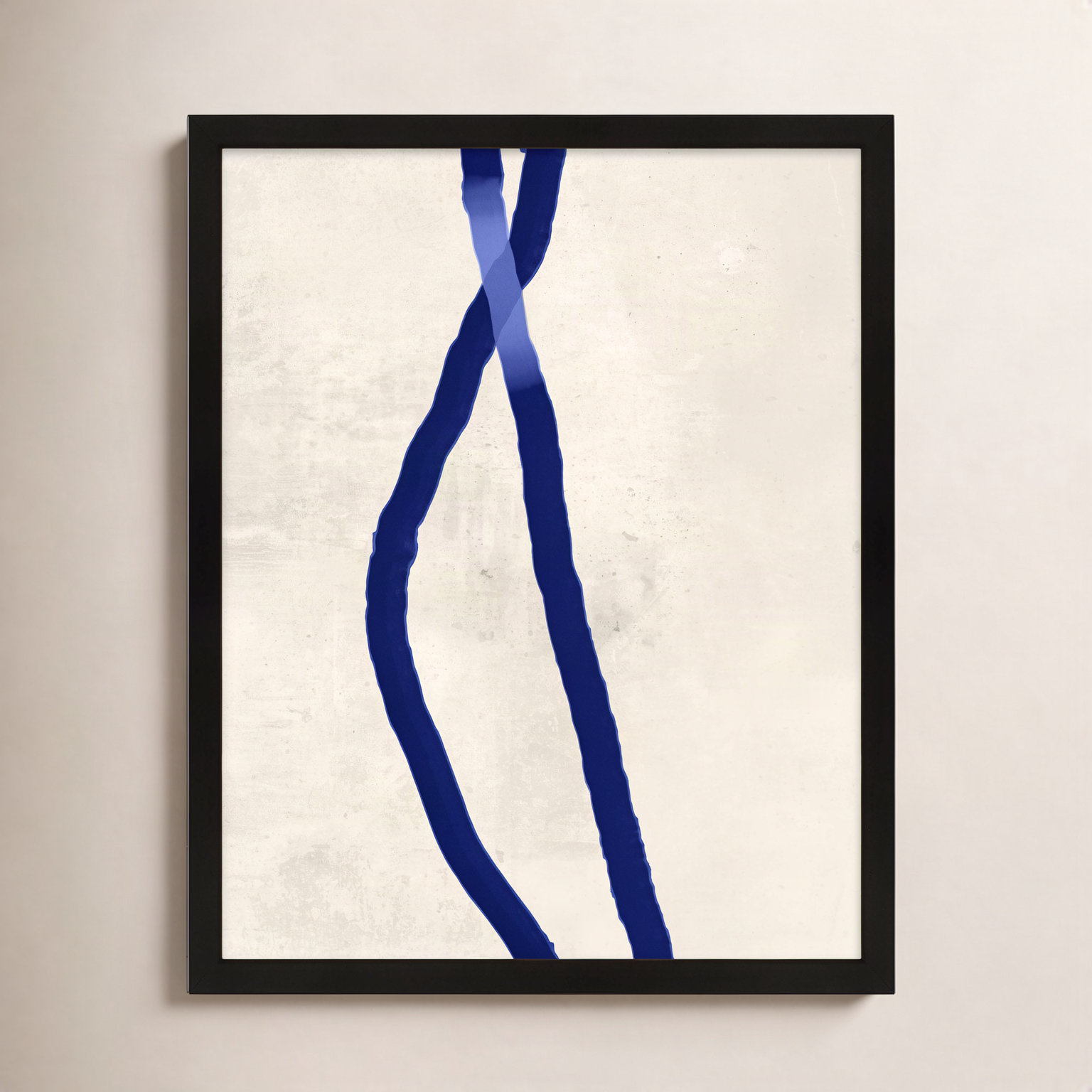 Blue Rope 2 by Jacques Pilon, 38" H x 30" W x 1.25" D, Black Framed