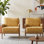 Ensemble de 2 chaises avec accoudoirs en chenille 30 po Mid-Century