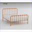 Cadre de lit plateforme double en métal orange - Aucun sommier requis pour la chambre à coucher