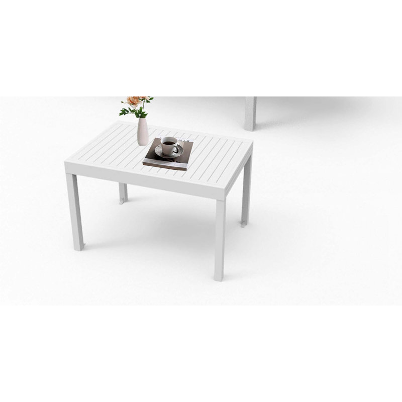 Table de salle à manger extensible en aluminium pour terrasse de 35 à 71 po (table unique), Gris foncé