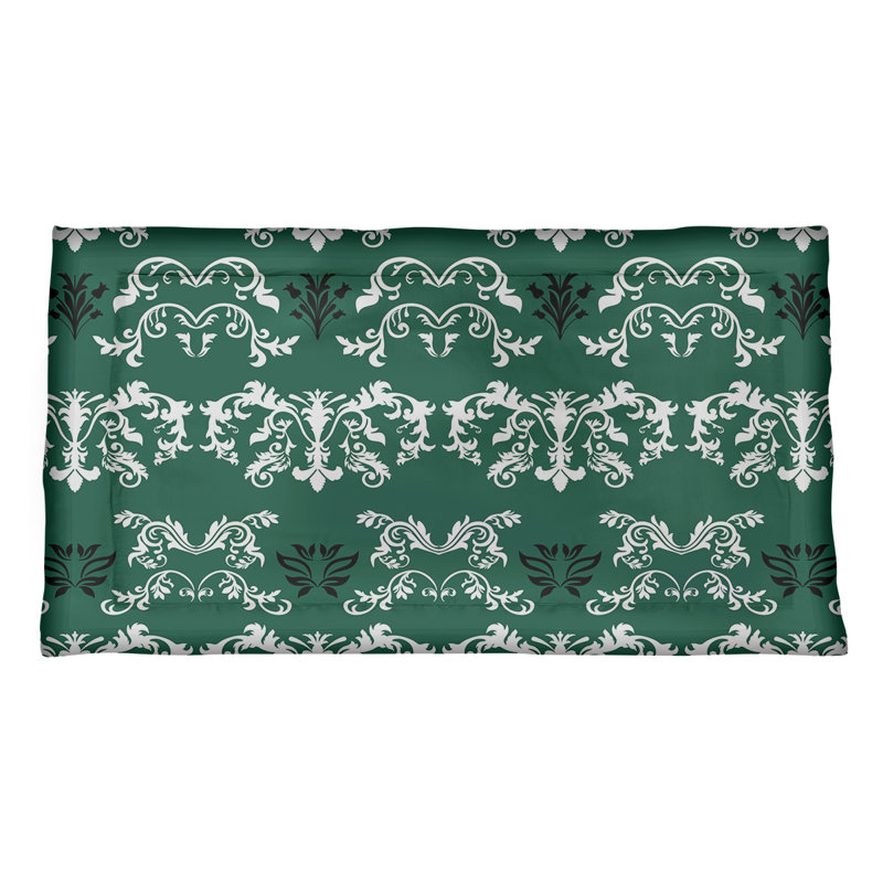 Football Baroque Pattern Pillow Sham, Standard, Polyester, Green/White/Black