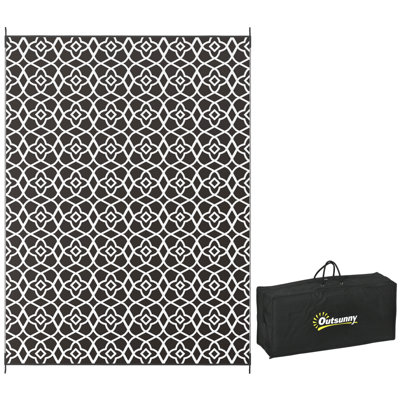 Tapis d'extérieur 9X12 réversible portatif imperméable pour camping-car