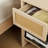 Breshawna 16" W Rattan Drawer Nightstand Side Table with LED Light and Charging Station for Bedroom Living Room