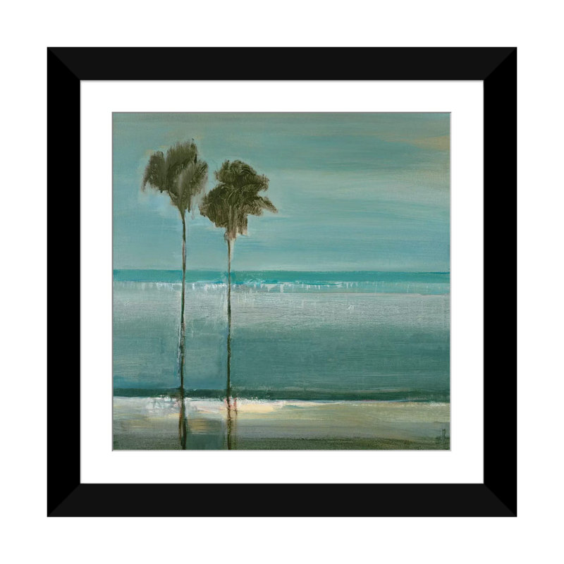 « paradise cove », reproduction sur toile, Papier d'art encadré noir, Blanc, H 16 po x l 16 po x P 1 po
