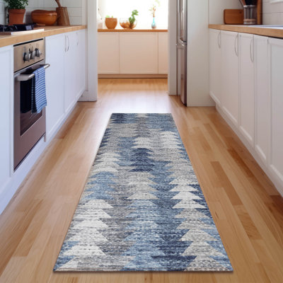 Premium Machine Washable Cerrito Blue Rug