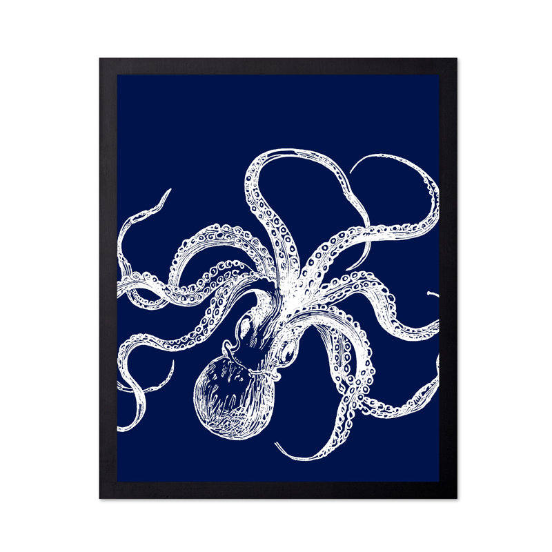 Octopus No1, Cadre noir, Affiche, H 24 po x l 32 po