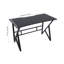 Bureau d'ordinateur ergonomique incurvé de 47,24 po avec bureau en K gris foncé moderne avec pieds en forme de K