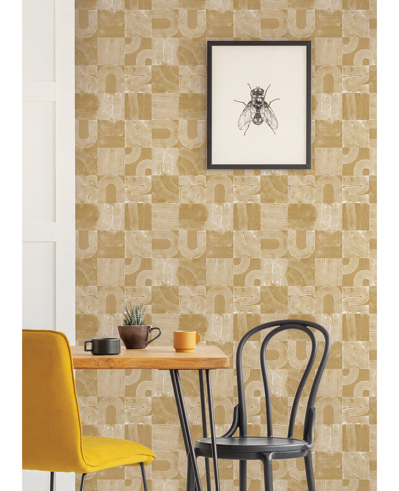Jacobsen Modern Peel & Stick Geometric Wallpaper, Yellow