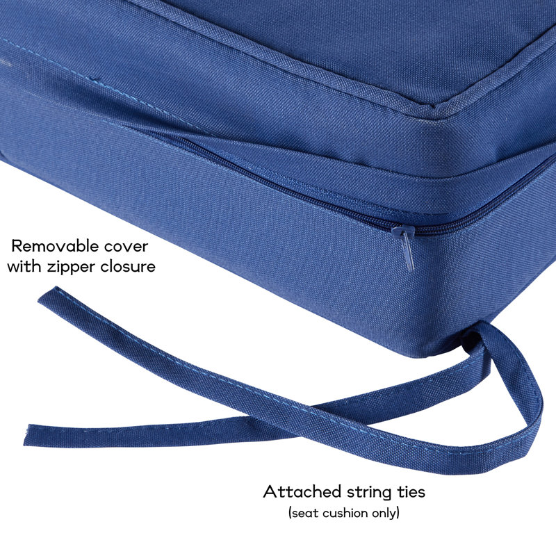 Outdoor 2-Piece Deep Seat Cushion Set, Marine Blue