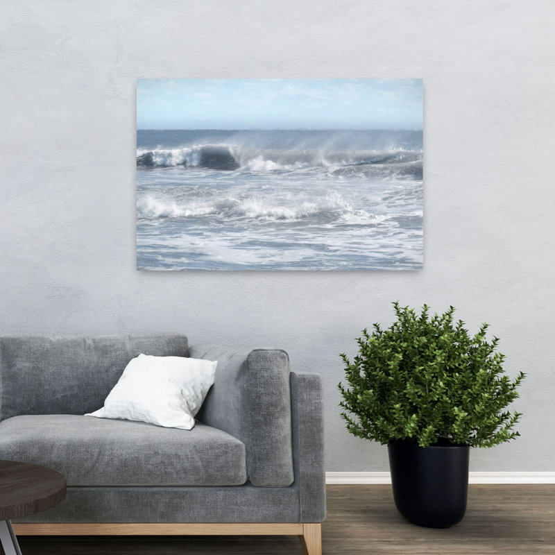 Waves And Spray Abstract Coastal Landscape Art, 32" H x 48" W