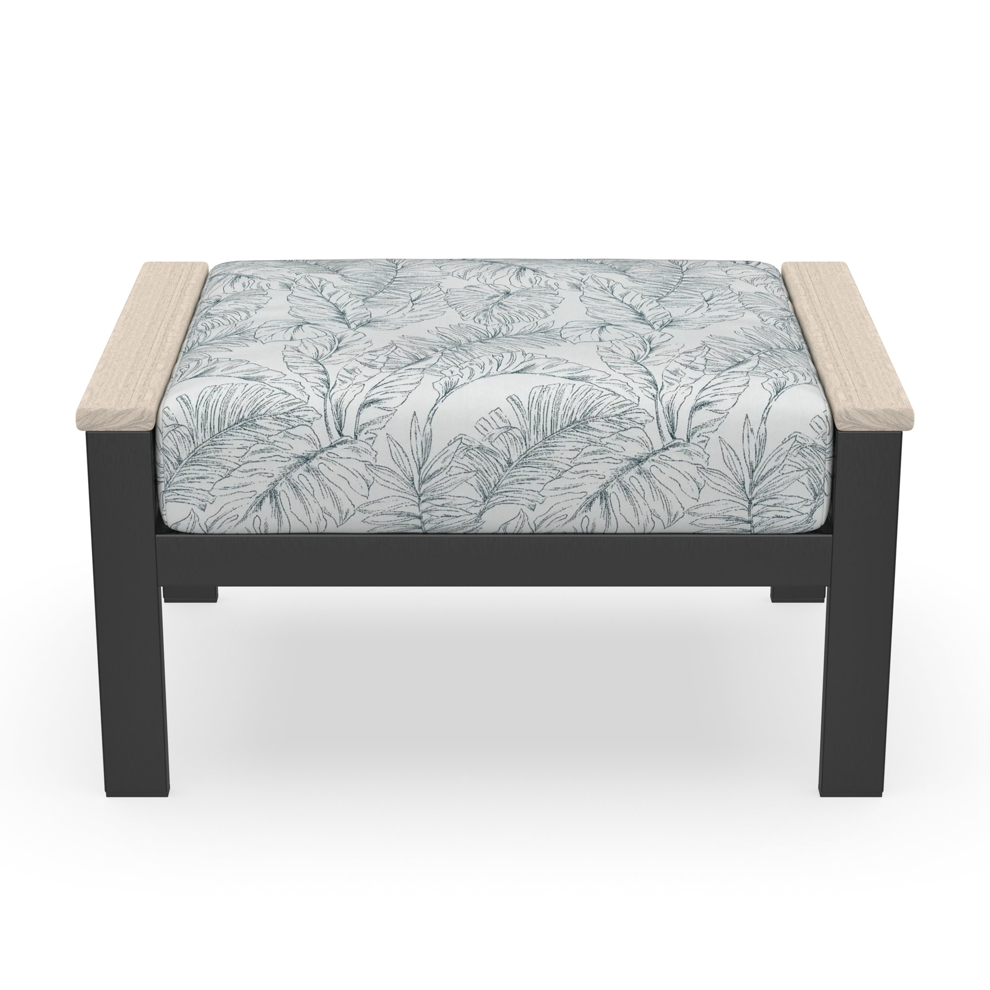 Townsend Outdoor Ottoman with Sunbrella® Cushion, Calm Laural