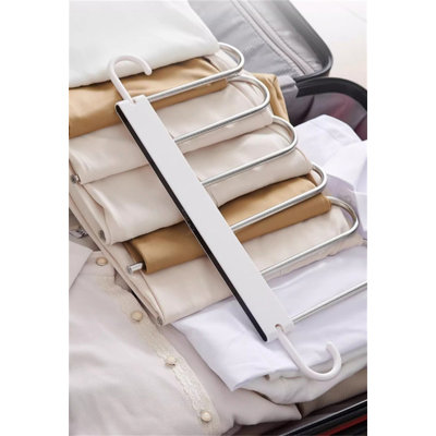 Cintre pour pantalons pliable en acier inoxydable