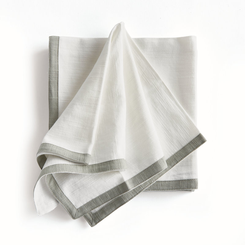 Saffron Dinner Napkins, White/Blue