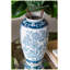 Vase en porcelaine 7,5 x 15 pouces avec motifs floraux bleus et blancs, grand vase décoratif