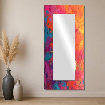 Neon Dandelion Burst In Bright Neon Pop Art II - Art mural miroir floral - imprimé sur métal
