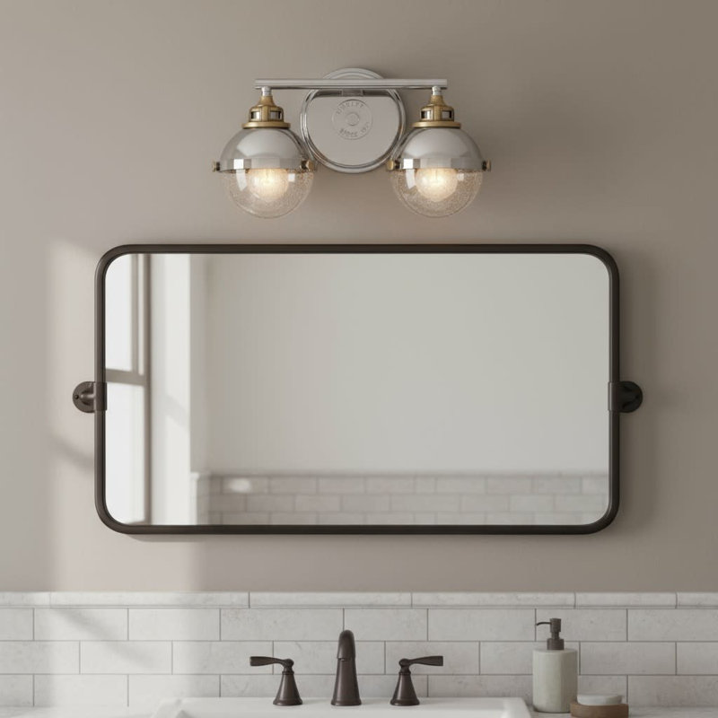 Kyoto 2 - Light Dimmable Polished Nickel Vanity Light