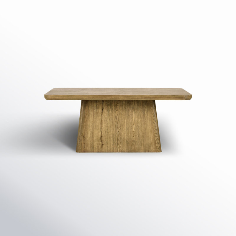 Pedestal Dining Table, Light Brown, 30" H x 71" L x 39" W