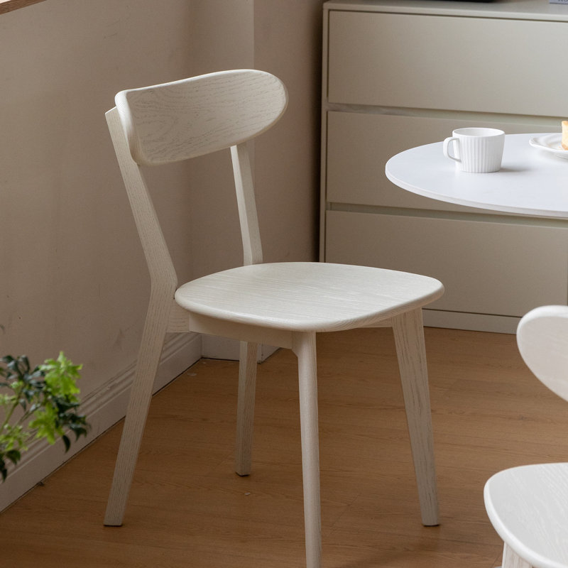 Chaise en bois massif 100% sans saleté, Naturel, Blanc