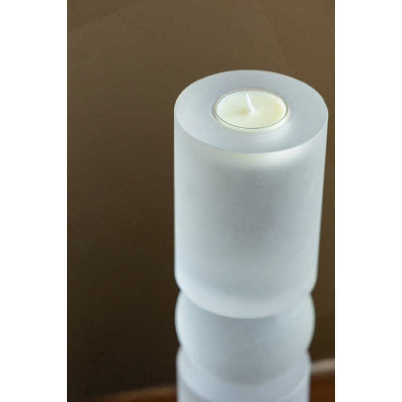 Porte-bougie moyen en verre D3.1X11, H 11 po x l 3,1 po x P 3,1 po
