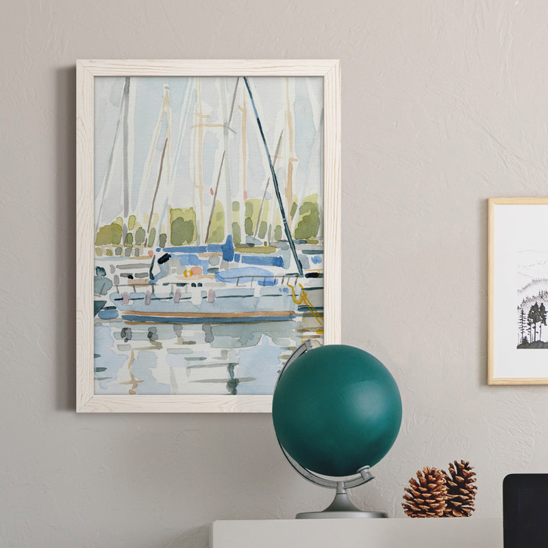 " By The Bay II " Painting Print, White, 24" H x 20" W x 1" D