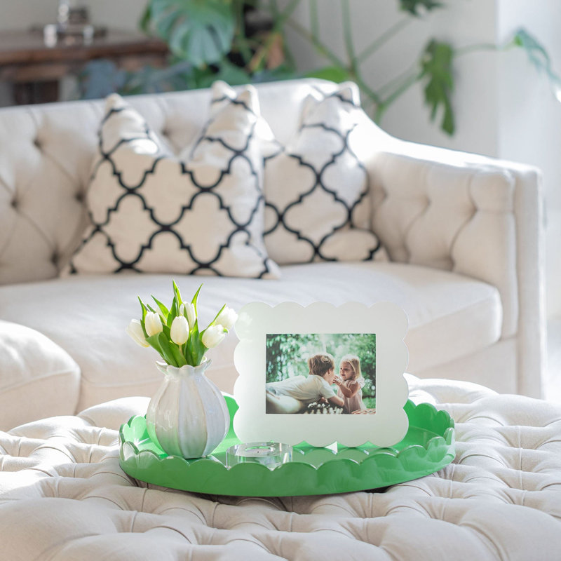 Lacquer Decorative Tray, Green, 20" H x 20" W x 2" D