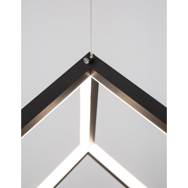 1 - Light LED Square/Rectangle Pendant, Black
