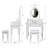 4-Drawer Vanity Desk Set With Mirror & Cushioned Stool-426877770