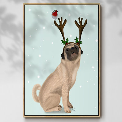 Carlin de Noël avec bois et merle