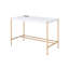 Bureau d'écriture blanc et or avec USB